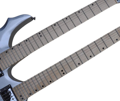Dual Neck Silver - 18 String Electric Guitar