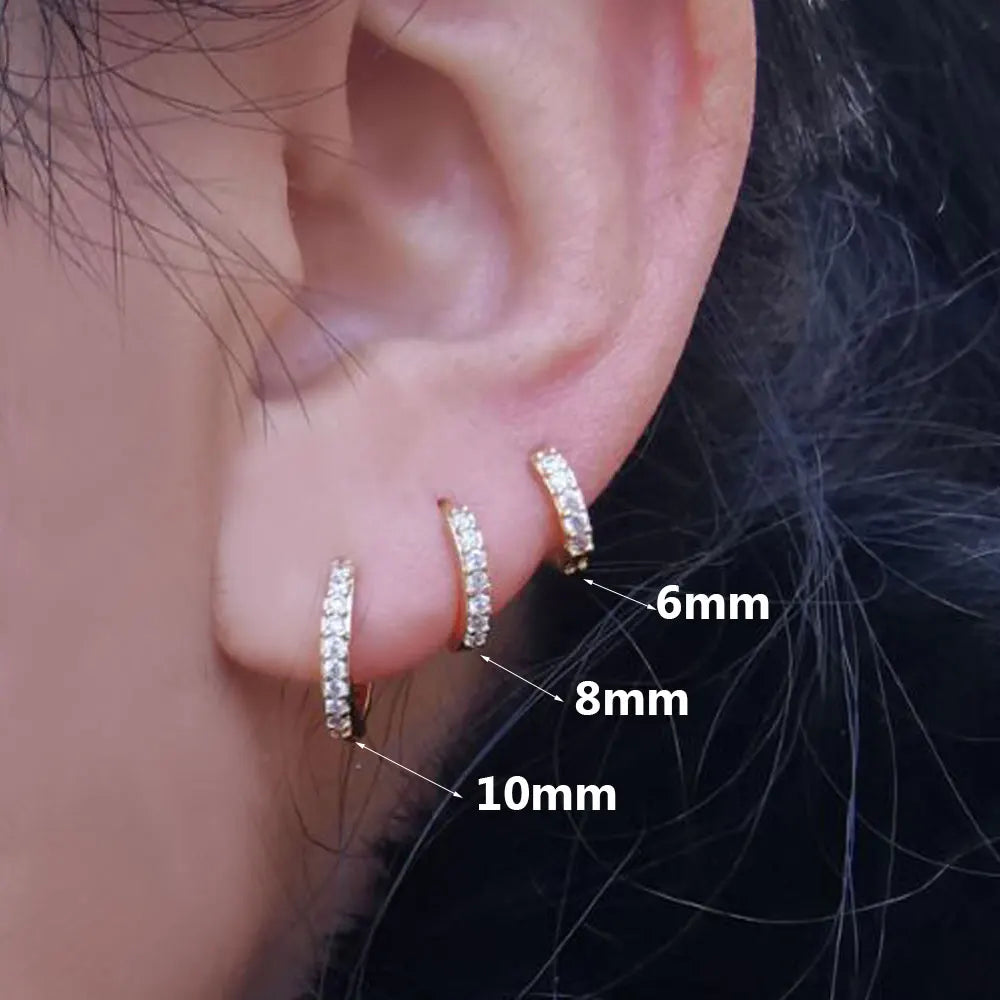 Rainbow Zircon Hoop Earrings