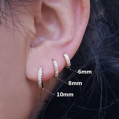 Rainbow Zircon Hoop Earrings