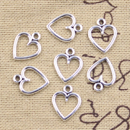 Charming 50pcs Hollow Heart Pendants