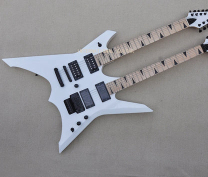 Dual Neck White - 12+6 Electric Guitar