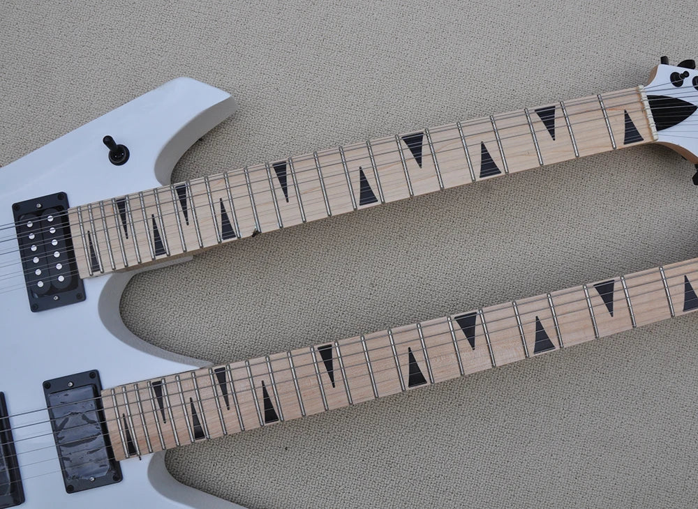 Dual Neck White - 12+6 Electric Guitar