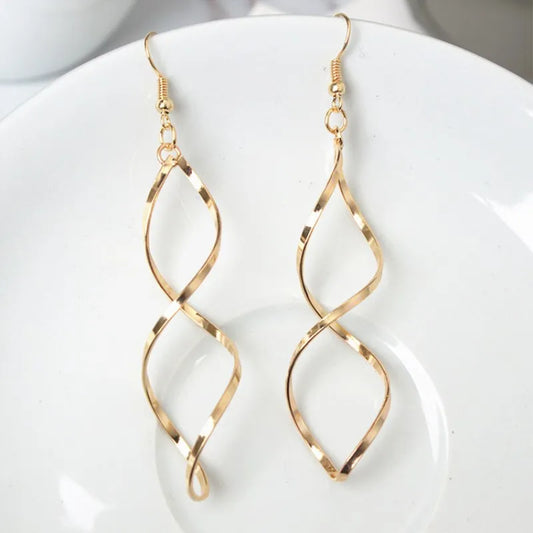 Elegant Spiral Drop Earrings