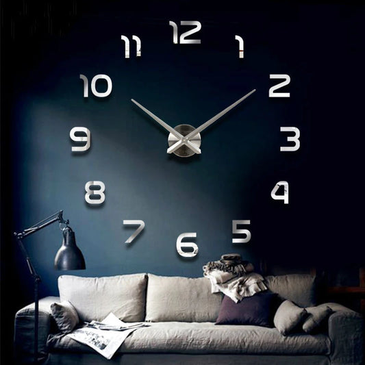 Giant 3D Mirror Wall Clock