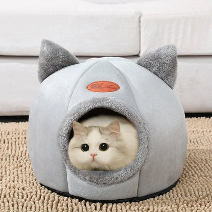 Cozy Winter Cat Cave Bed