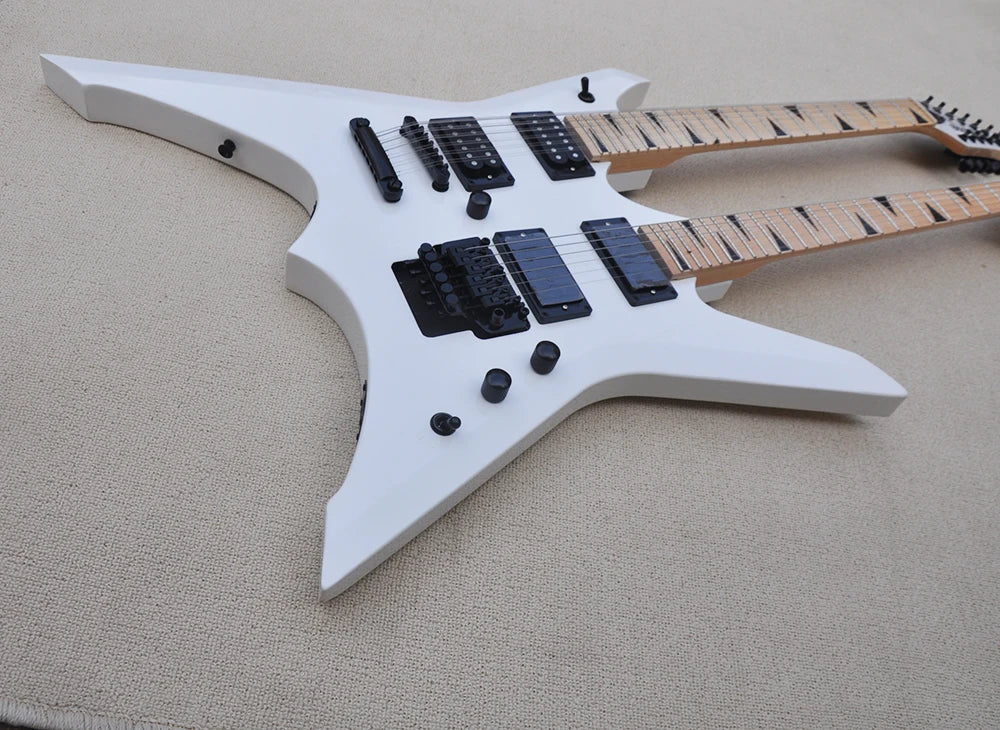 Dual Neck White - 12+6 Electric Guitar