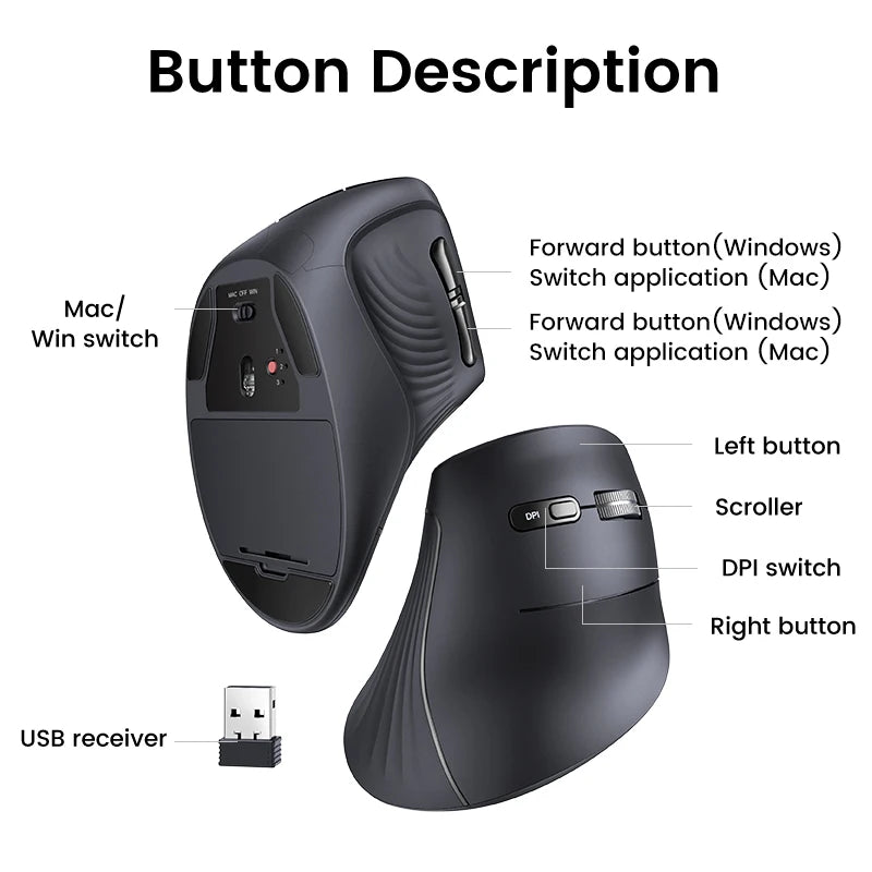 MU008 Ergonomic Wireless Mouse
