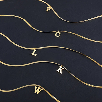 Gold Initial Snake Necklace