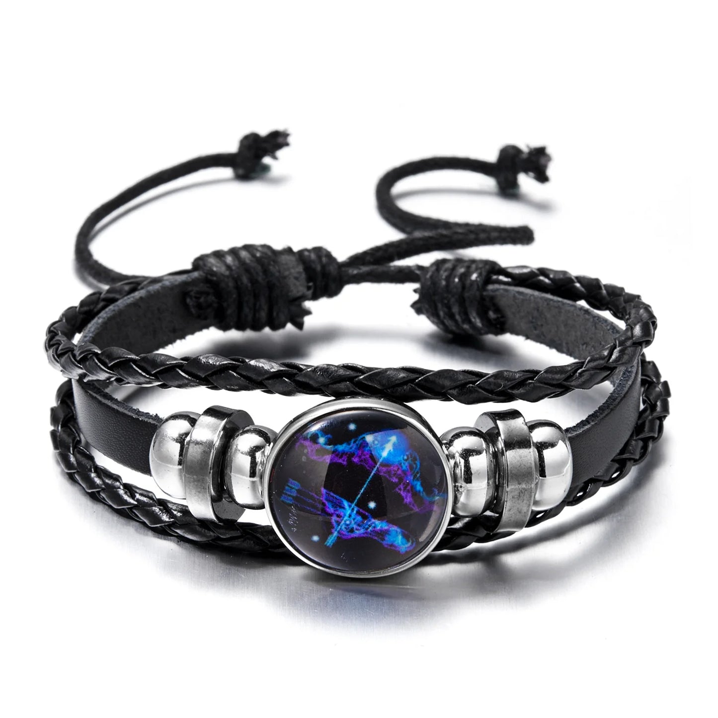 Zodiac Luminous Leather Bracelet Charms