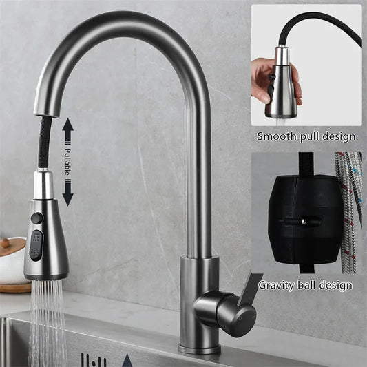 Brushed Nickel Pull-Down Faucet
