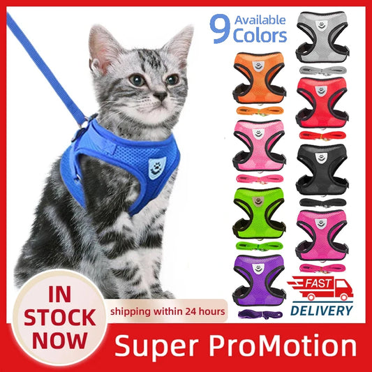 Adjustable Cat Harness Vest