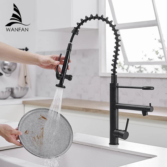 Elegant Black Pull-Down Faucet