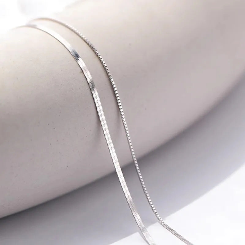 Double Layer Silver Snake Chain