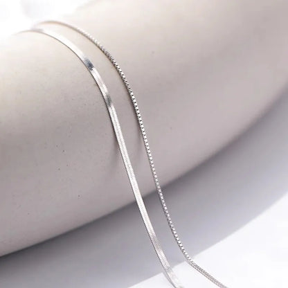Double Layer Silver Snake Chain