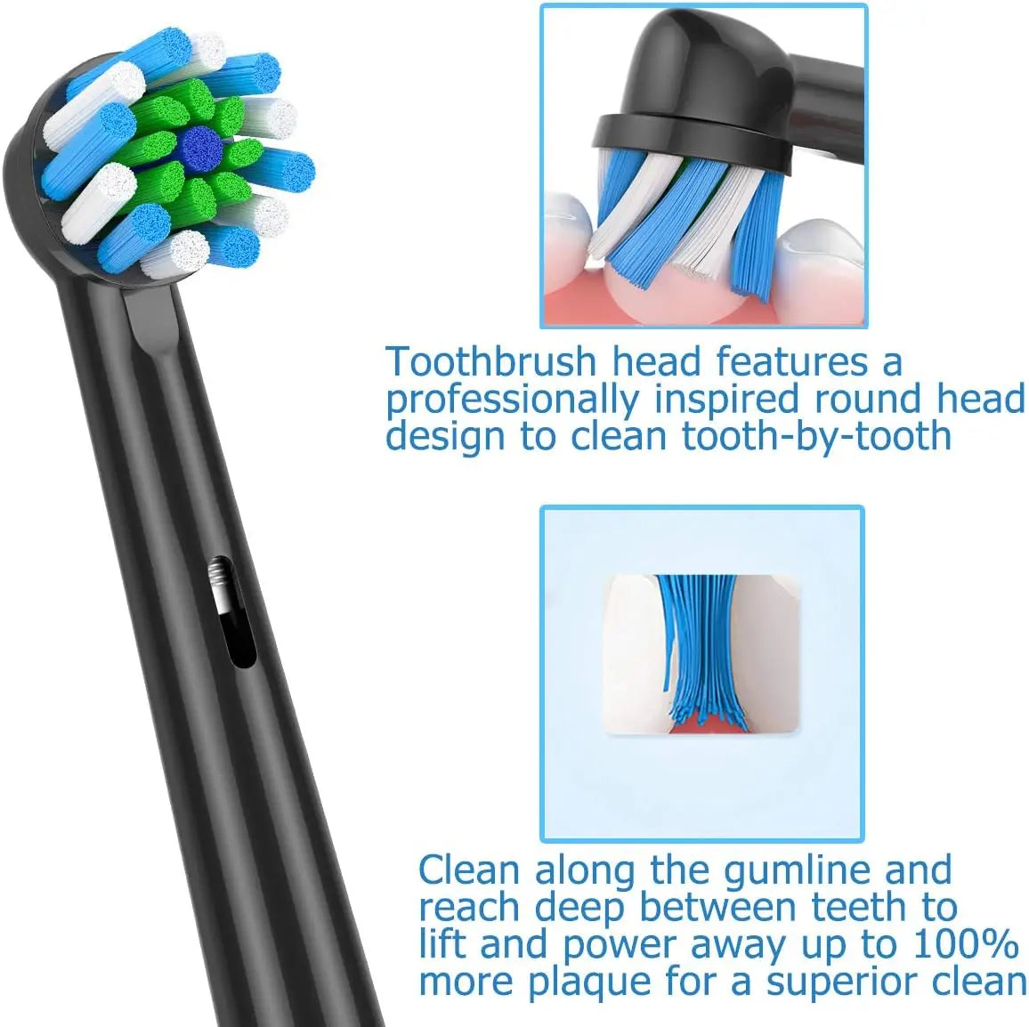 Black EB50 Cross Action Brush Heads