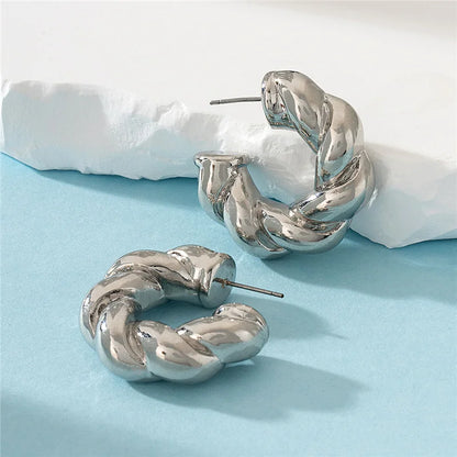 Chic Twist Gold Hoop Earrings