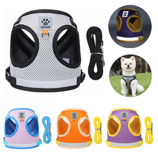 Reflective Pet Harness Leash Set
