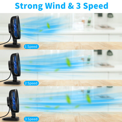 Atenge Compact USB Fan with Power