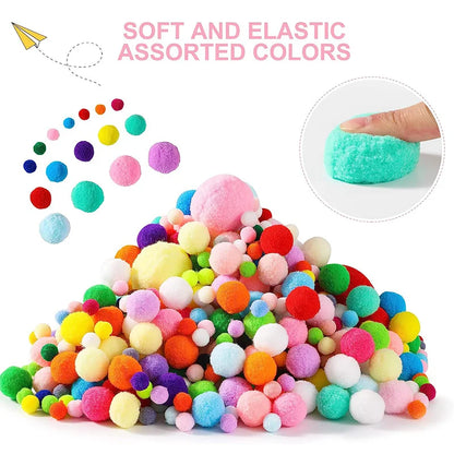 Colorful Fluffy Pom Poms Set