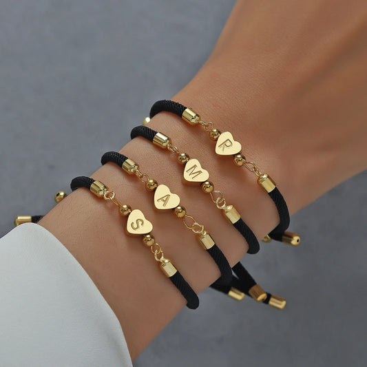 Personalized Heart Initial Bracelet