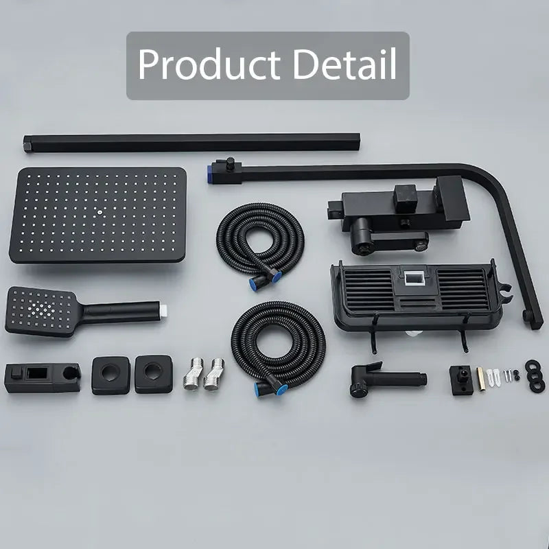 Luxury Matte Black Shower Set