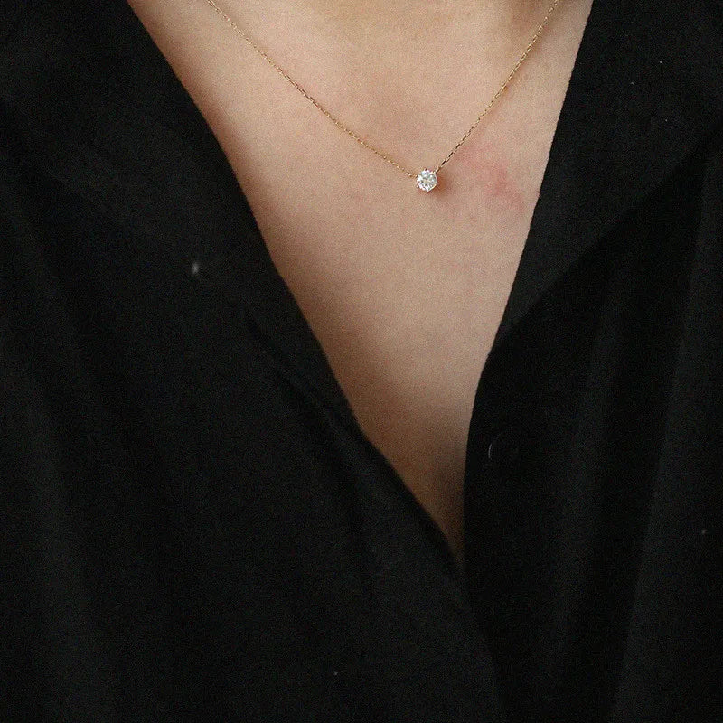 14k Gold plated Zircon Clavicle Chain