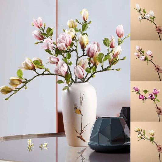 Elegant Magnolia Silk Flower Branch