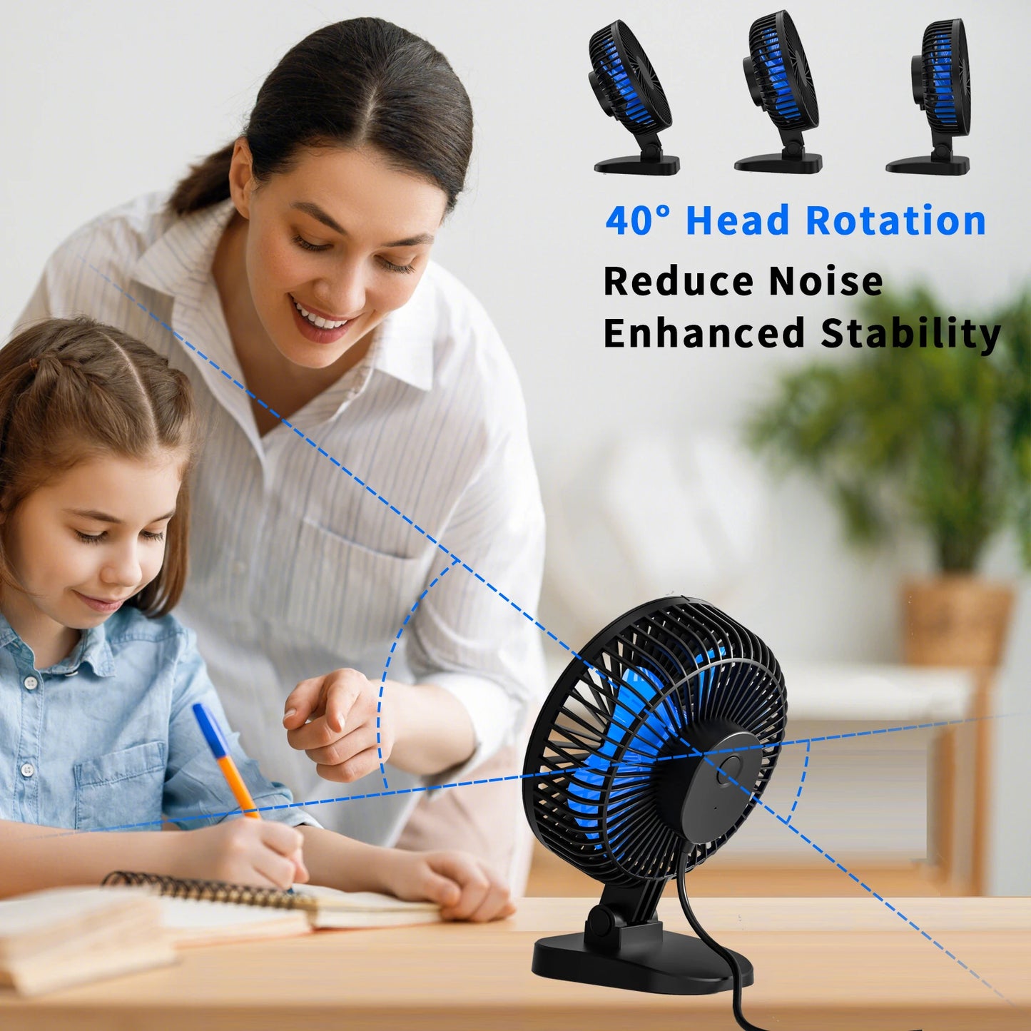 Atenge Compact USB Fan with Power