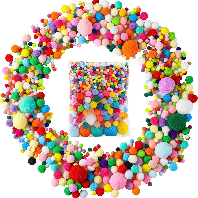 Colorful Fluffy Pom Poms Set