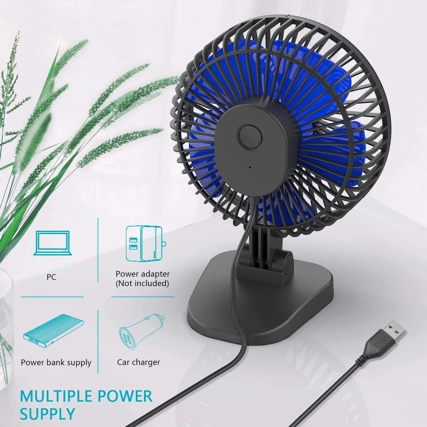 Atenge Compact USB Fan with Power
