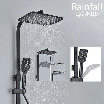 Luxury Matte Black Shower Set