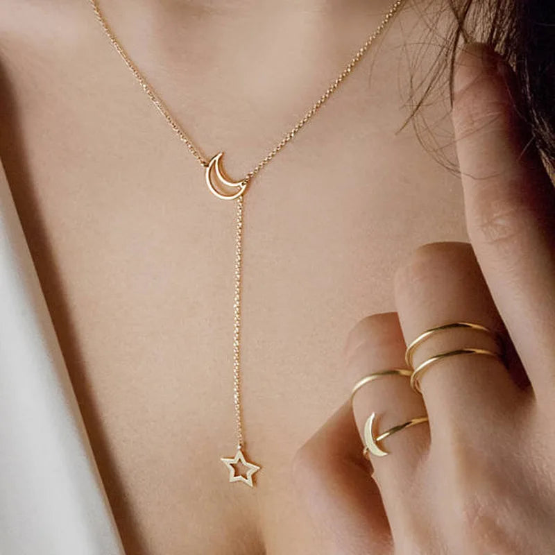 Celestial Moon & Star Choker