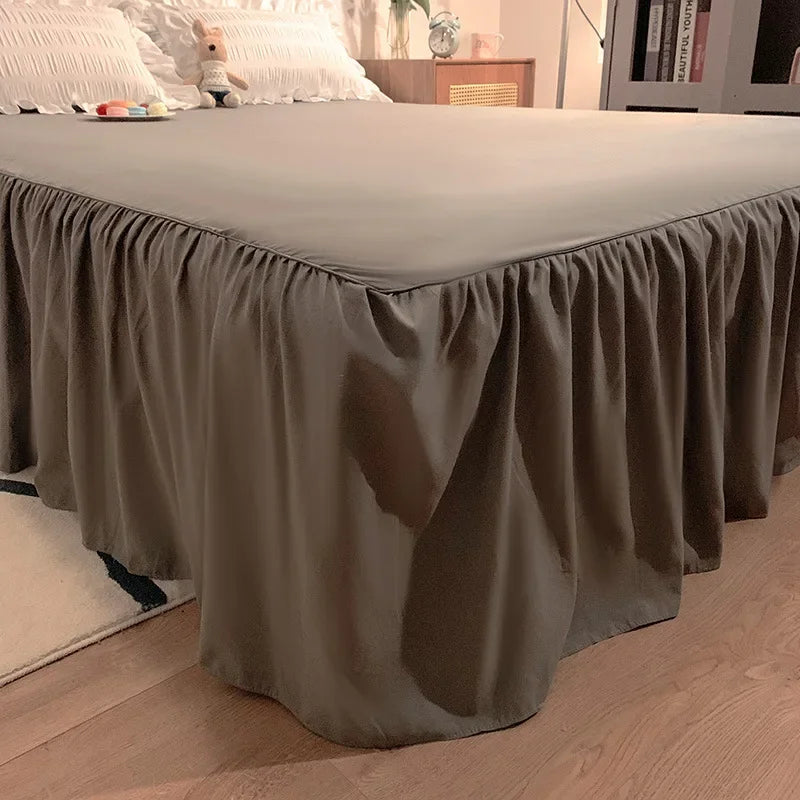 Soft Pink Seersucker Ruffled Bedding Set