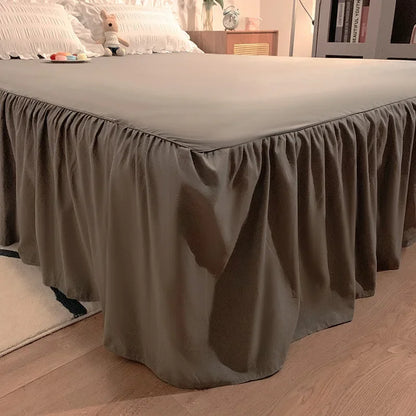 Soft Pink Seersucker Ruffled Bedding Set