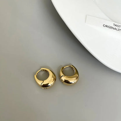 Vintage Gold Round Hoop Earrings