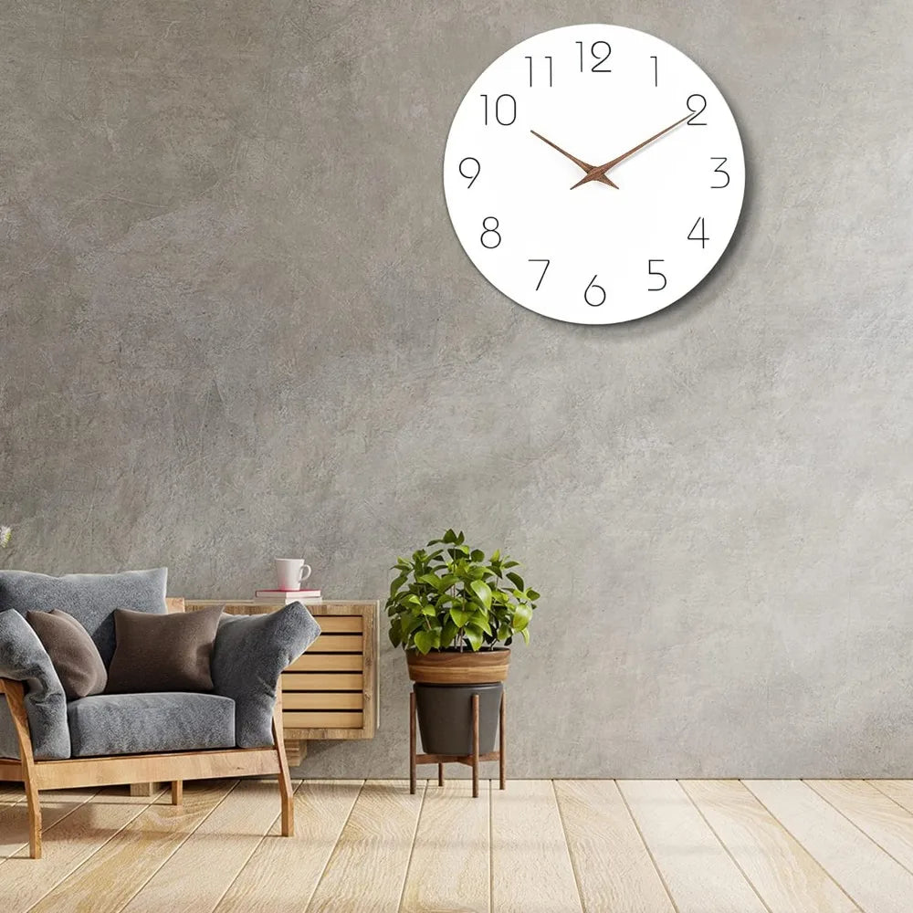 Silent Minimalist Wood Wall Clock