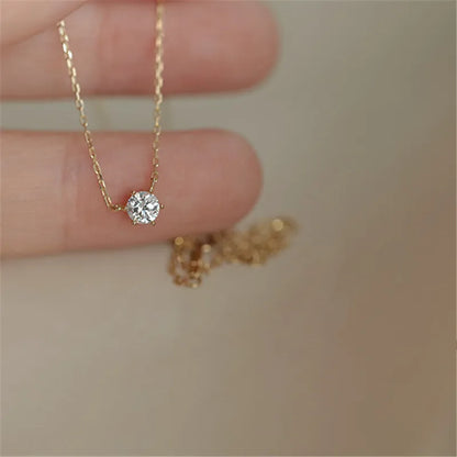 14k Gold plated Zircon Clavicle Chain