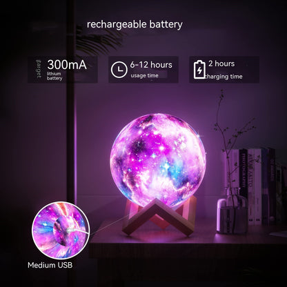 Galaxy Moon Lamp: Colorful Serenity