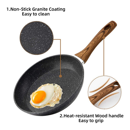 Nonstick 3-Piece Frying Pan Set