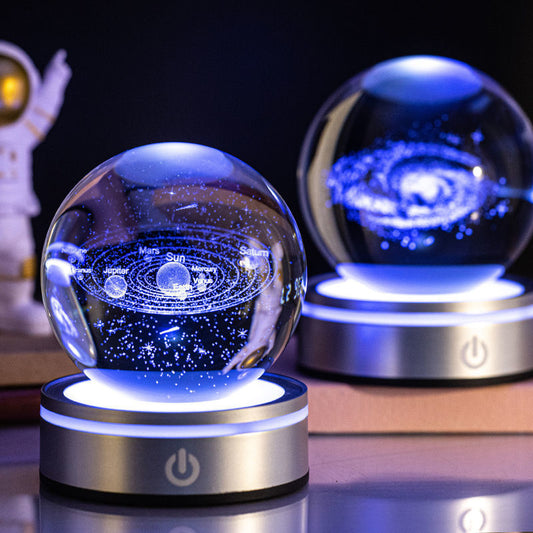 3D Carved Crystal Night Lamp