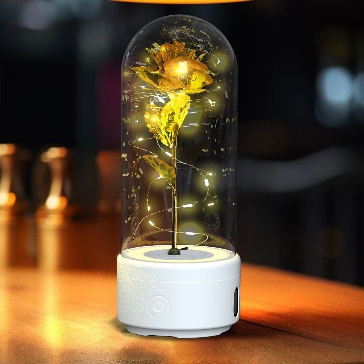 Rose LED Lamp & Bluetooth Speaker