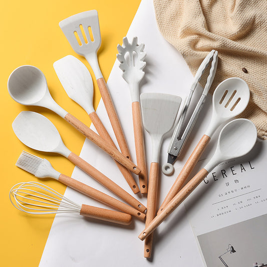 Marbled White Silicone Utensil Set
